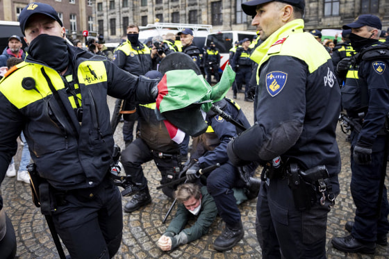 Dutch police detain 50 protesters at pro-Palestinian rally after soccer unrest