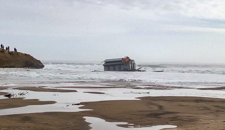 California wharf collapse sends 3 people into the ocean