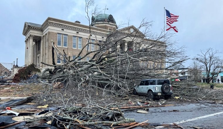 Four killed amid storms that swept across the South, producing multiple tornadoes